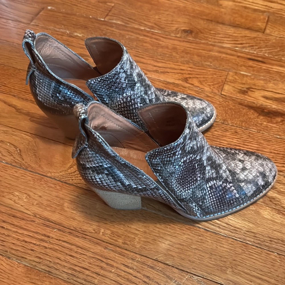 Jeffery Campbell Rowlan Snakeskin Embossed Ankle Booties